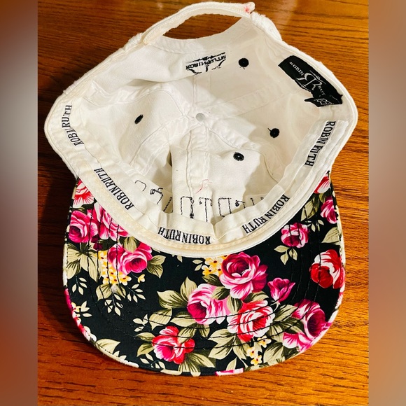 Robin Ruth Women's Hat Puerto Rico Floral White Pink 100% Cotton - Picture 6 of 9